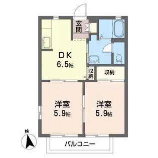 エステート桜B【2階】の間取り