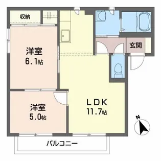 ファミールプラザB【2階】の間取り