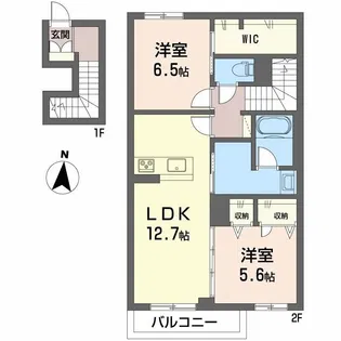 ブルームステージ鈎取本町【2階】の間取り