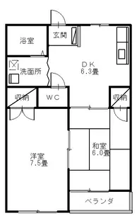 スカイハイツNo.1【1階】の間取り