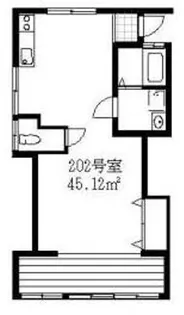 平材木町☆1DK【2階】の間取り