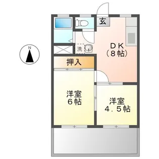 岡山県玉野市田井5【アパート】の間取り