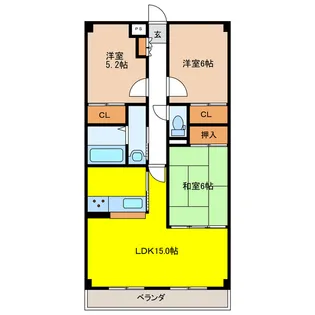 岐阜県岐阜市加納清水町3【マンション】の間取り