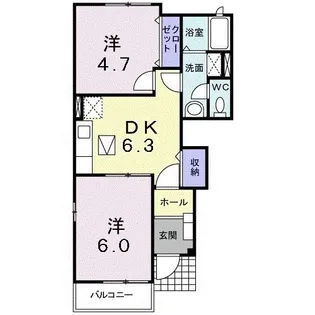 ボヌール ジョイ【1階】の間取り