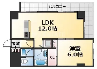 サンメゾン大開【7階】の間取り