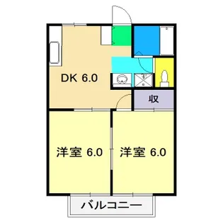 北川ハイツ II【1階】の間取り