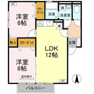 カンファタブル B【1階】の間取り