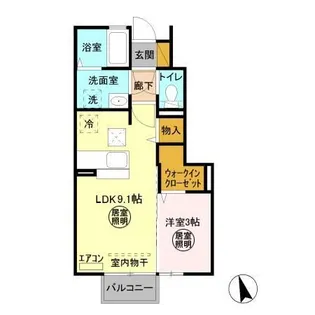 シェリール蔵前B【1階】の間取り