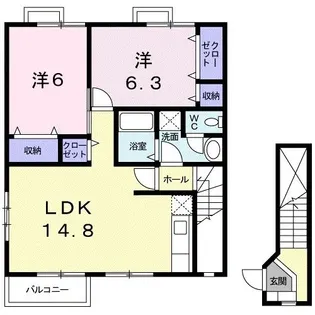 茨城県水戸市平須町【アパート】の間取り