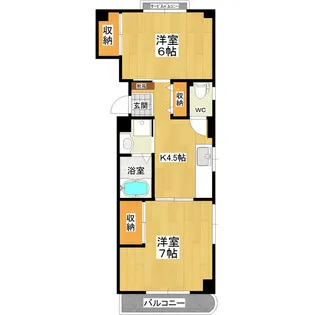 2DKの間取り画像