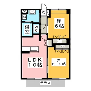 コンフォルト鳳麟【1階】の間取り