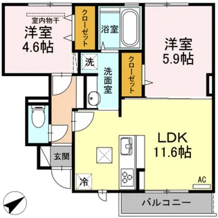ルミエール A棟【1階】の間取り