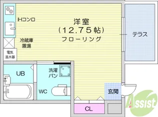プチメゾン台原【1階】の間取り