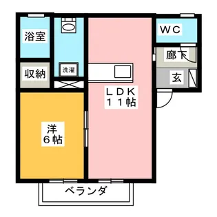 グランコートII【1階】の間取り