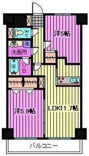 埼玉県さいたま市浦和区元町2【マンション】の間取り
