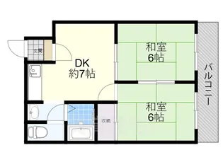 新香里ライオンマンション【1階】の間取り