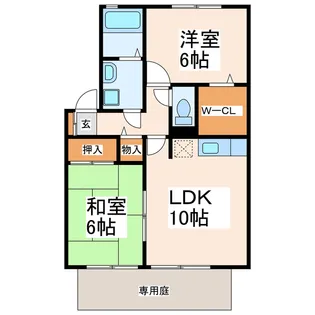 グランドール楠AB【1階】の間取り