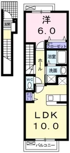 フレンドリーハープ大林【2階】の間取り