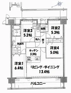 Fステージ小禄宮城 弐番館【7階】の間取り