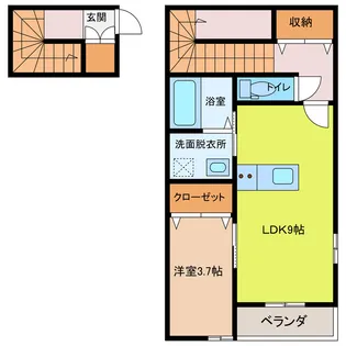 ドルチェ・ヴィータ東与賀 B棟【2階】の間取り