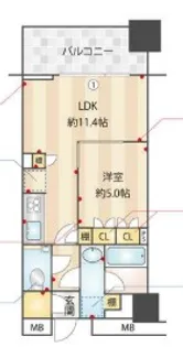 WORLD TOWER RESIDENCE ワールドタワーレジデンス【25階】の間取り