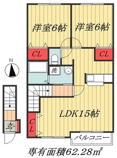 千葉県市川市稲荷木2【アパート】の間取り
