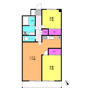 エバーグリーンいぶき野【6階】の間取り
