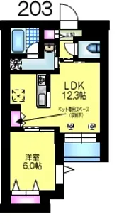 メゾンクレール谷在家【2階】の間取り