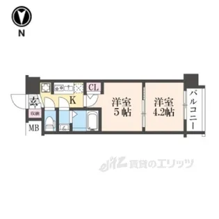 エステムコート京都二条【4階】の間取り