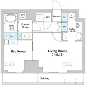 バウスフラッツ王子神谷【9階】の間取り