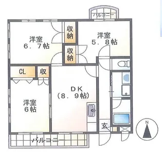 コルティーレ【1階】の間取り