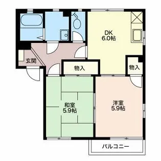 富貴原ハイツ【1階】の間取り