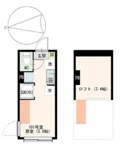 東京都荒川区東尾久2【アパート】の間取り