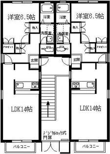 リバ-ヒルズ逢瀬【1階】の間取り