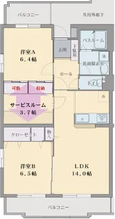 セレーノ西の原【3階】の間取り