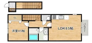 宮城県仙台市若林区西新丁【アパート】の間取り