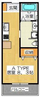 グリーンソサエティー犀川(金沢市高齢者向け優良賃貸住宅)【2階】の間取り