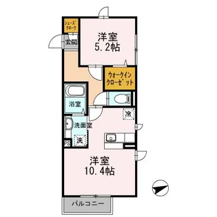 ウエストバード【2階】の間取り