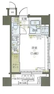 リヴシティ中央区築地【7階】の間取り