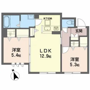 ベレオ中島田【1階】の間取り