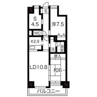 ライオンズプラザ西公園通【9階】の間取り