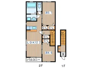ドゥ・アネッサVI【2階】の間取り