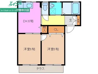 サウスアベニュー エヌ B棟【2階】の間取り
