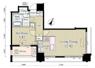 富ヶ谷スプリングス【8階】の間取り