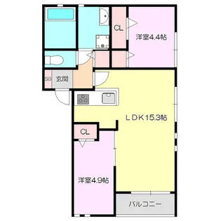 メゾンマグノリア2【1階】の間取り