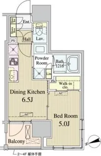 パークナードフィット新富町【4階】の間取り