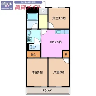 マンションメルヘン【3階】の間取り