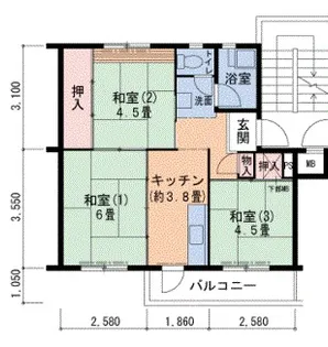 有野団地B【5階】の間取り