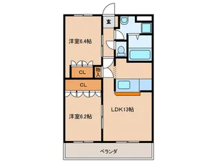 ハイツルミエ-ル【2階】の間取り