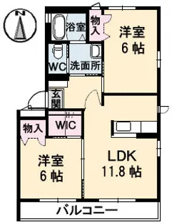 サンライズ スクエア I棟【2階】の間取り